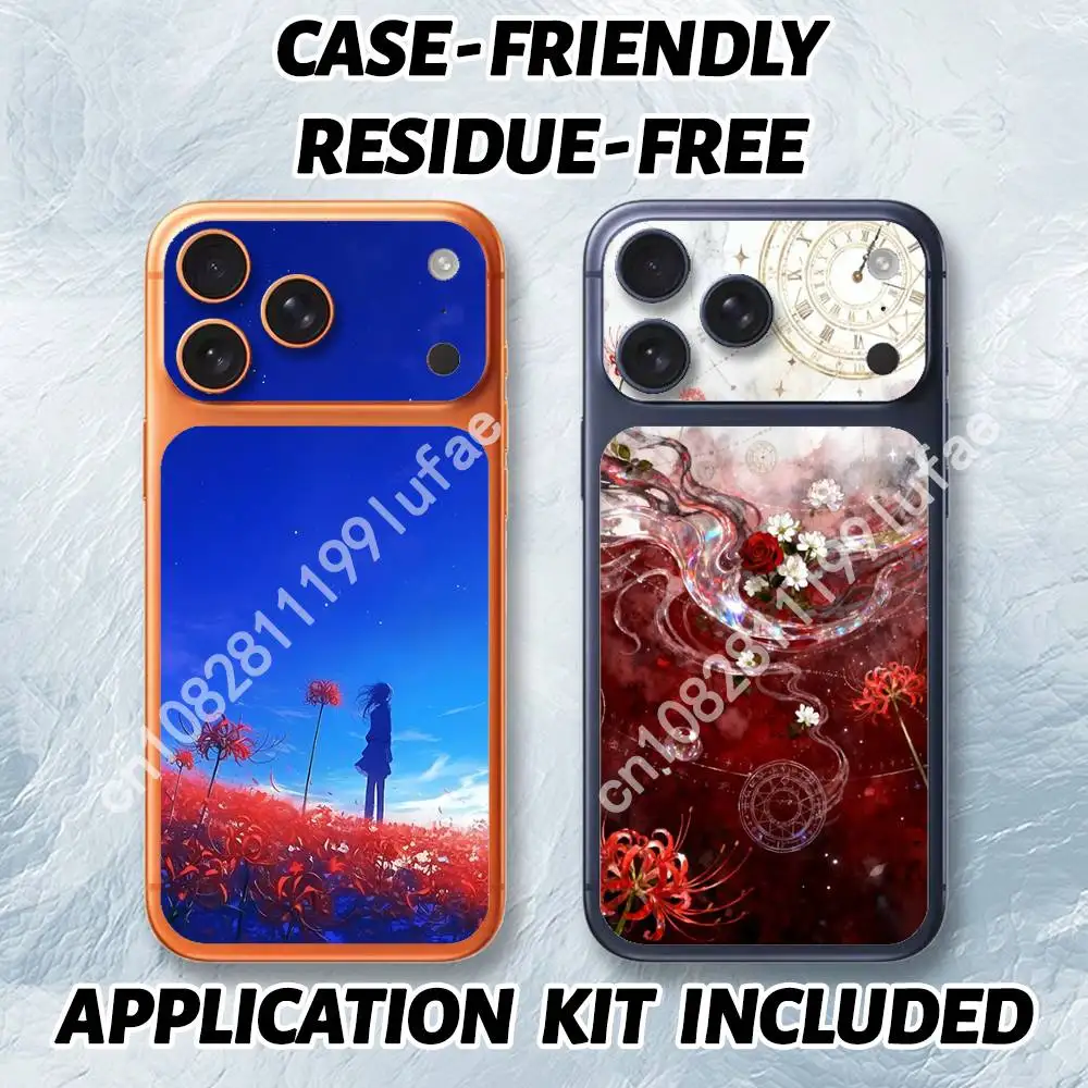 Red Spider Lily Higanbana Sticker UV Film for iPhone 17 Pro 17 ProMax Protective Sticker