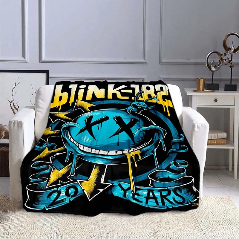 B-link-182 Rock Band Cartoon Icon Print Soft Comfortable Blanket Essential portable blanket for home and travel  picnic blanket