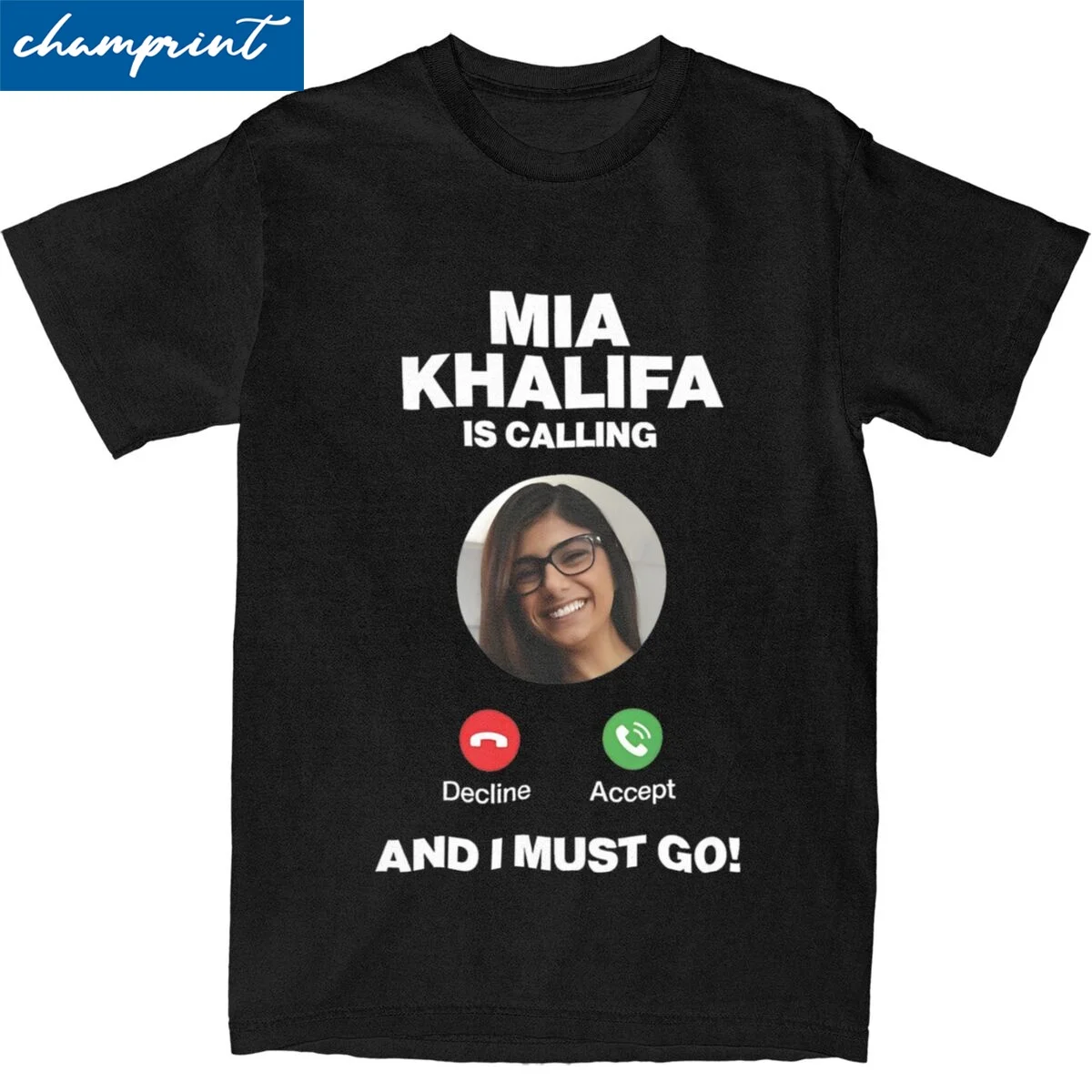 Mia Khalifa Call You Tshirts For Men Women Cotton Clothing Funny Crewneck Short Sleeve