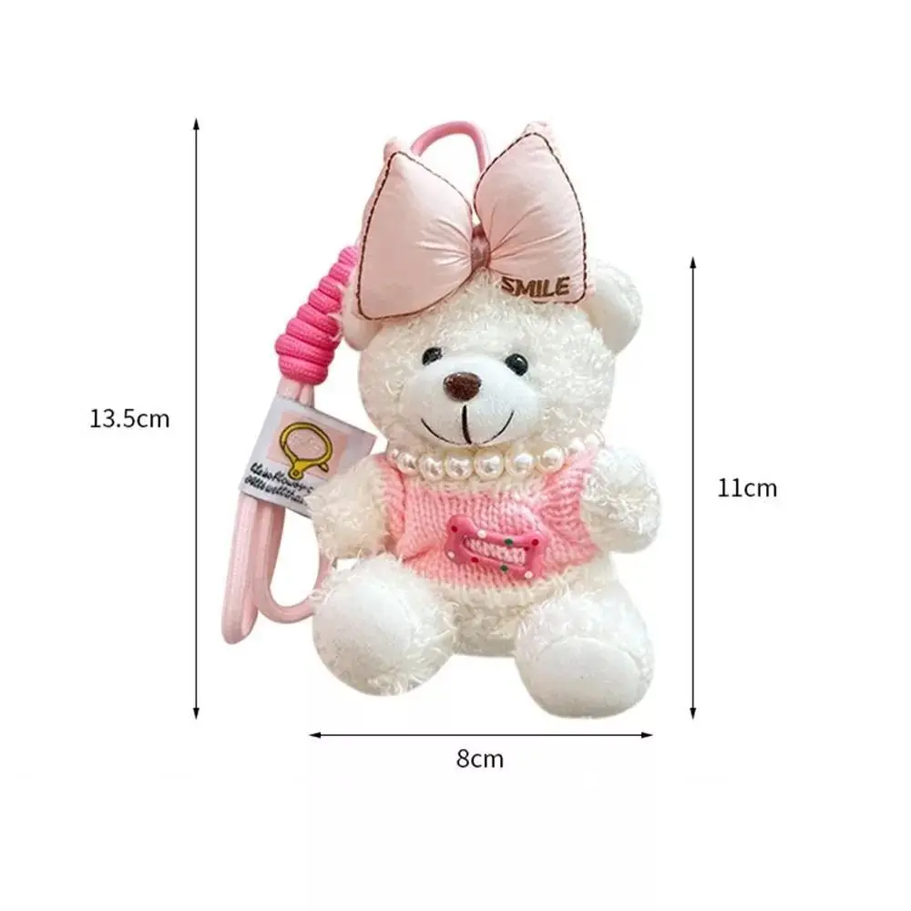 Moda carino maglione orso portachiavi borsa fascino peluche bambola auto portachiavi appeso decorazione cartone animato peluche bambola ciondolo