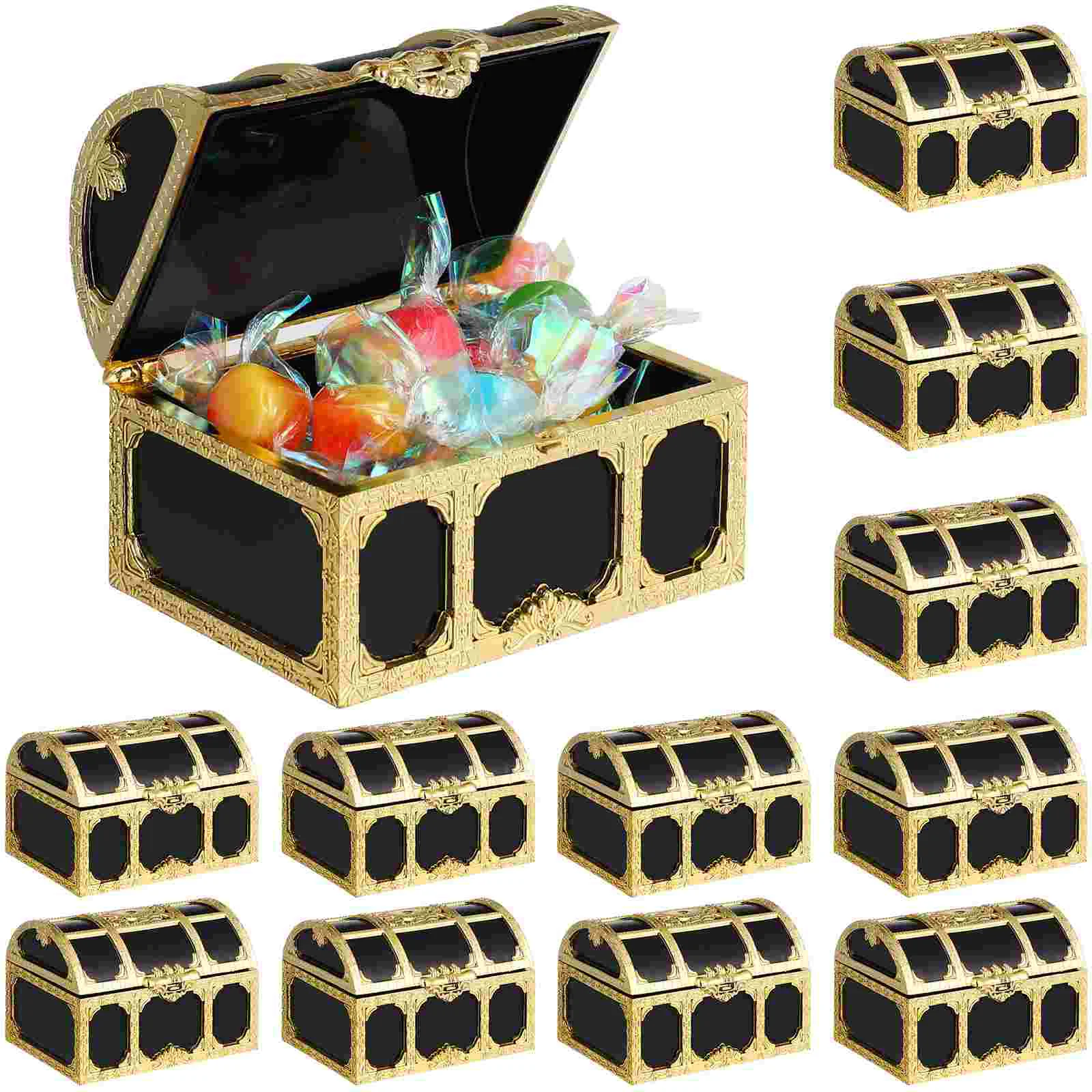 

12 Pcs Small Treasure Chest Sugar Box Child Prizes Pirate Storage Boxes Chests for Kids