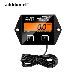 Kebidumei Digital Tach Hour Meter Tachometer LCD Display for Outboard Motor Lawn Mower Motocross Motorcycle Marine Chainsaw