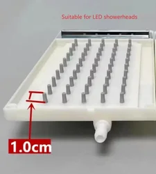 ABS 24.3X13.7cm Rectangular Shower intubation type interface Shower head 5X10 hole Top Spray Waterfall Shower Head Accessories