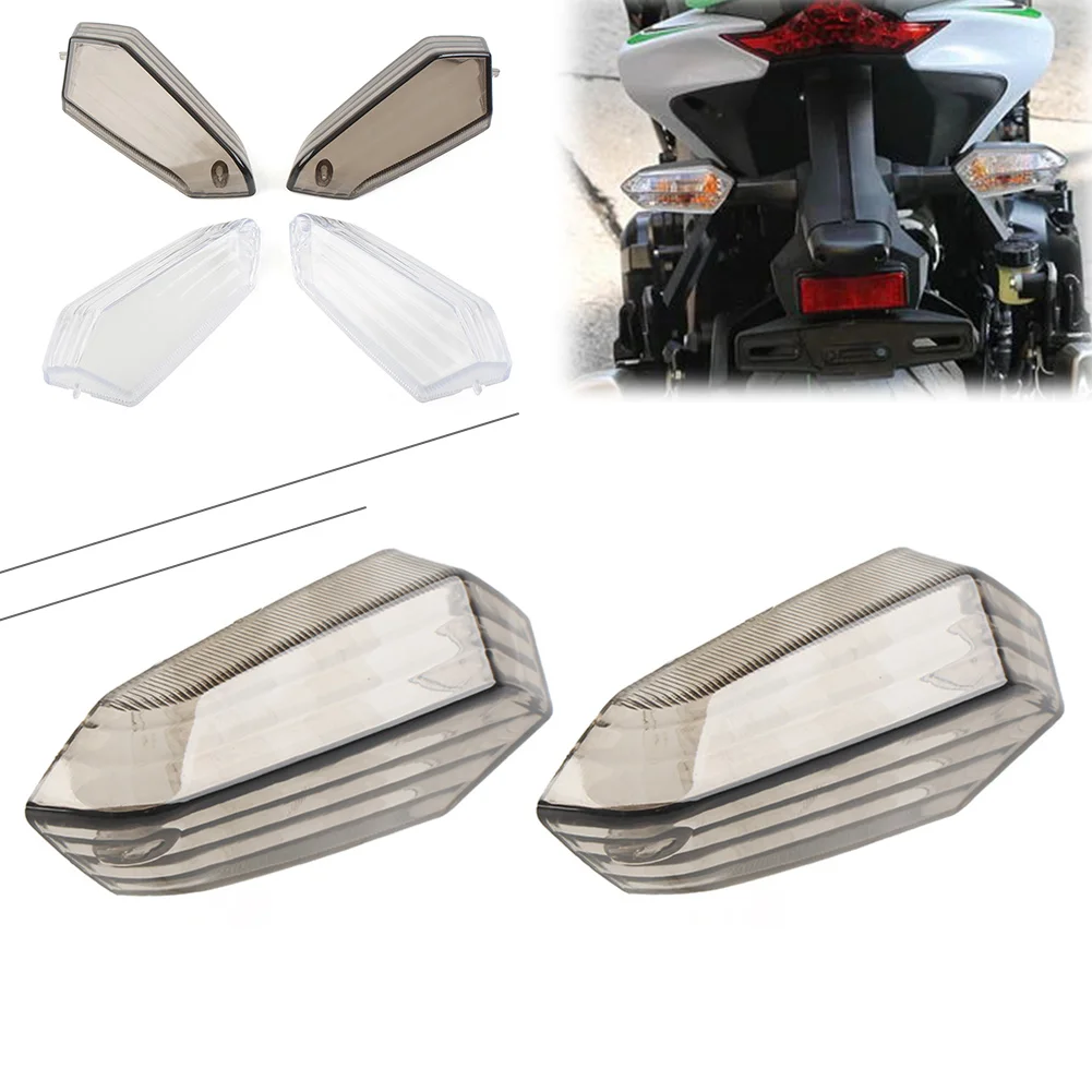 2pcs Motorcycle Rear Turn Signal Light Lens Cover For KAWASAKI NINJA 300 650 1000 ER-6N Z800 Z1000 ER6F ZX6R