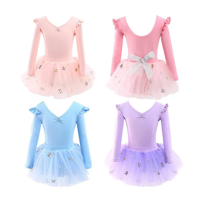

Детское профессиональное танцевальное платье для девочек, комплект для тренировок, юбка для танцев, балетная юбка, юбка-пачка с бантом на спине