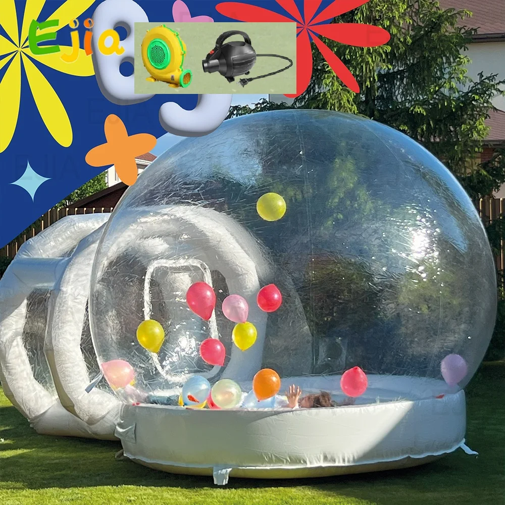 

Stock 10FT /3M Kid's Play Jumping Inflatable Balloon Bubble House With Blower Trampoline Jumping Garden Inflatable Bubble House