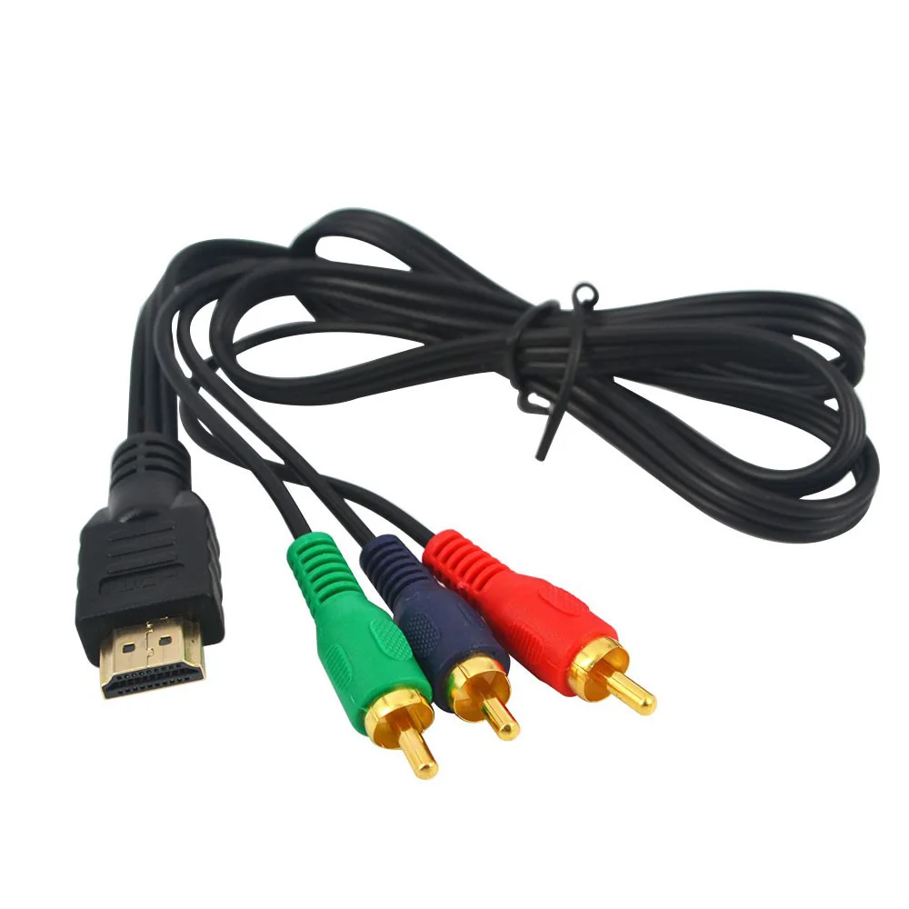 Male to 3 RCA Video Audio AV Adapter Cable 3RCA Stereo Converter Component for TV Set-Box DV DVD PC 3ft 1m HDMI-compatible