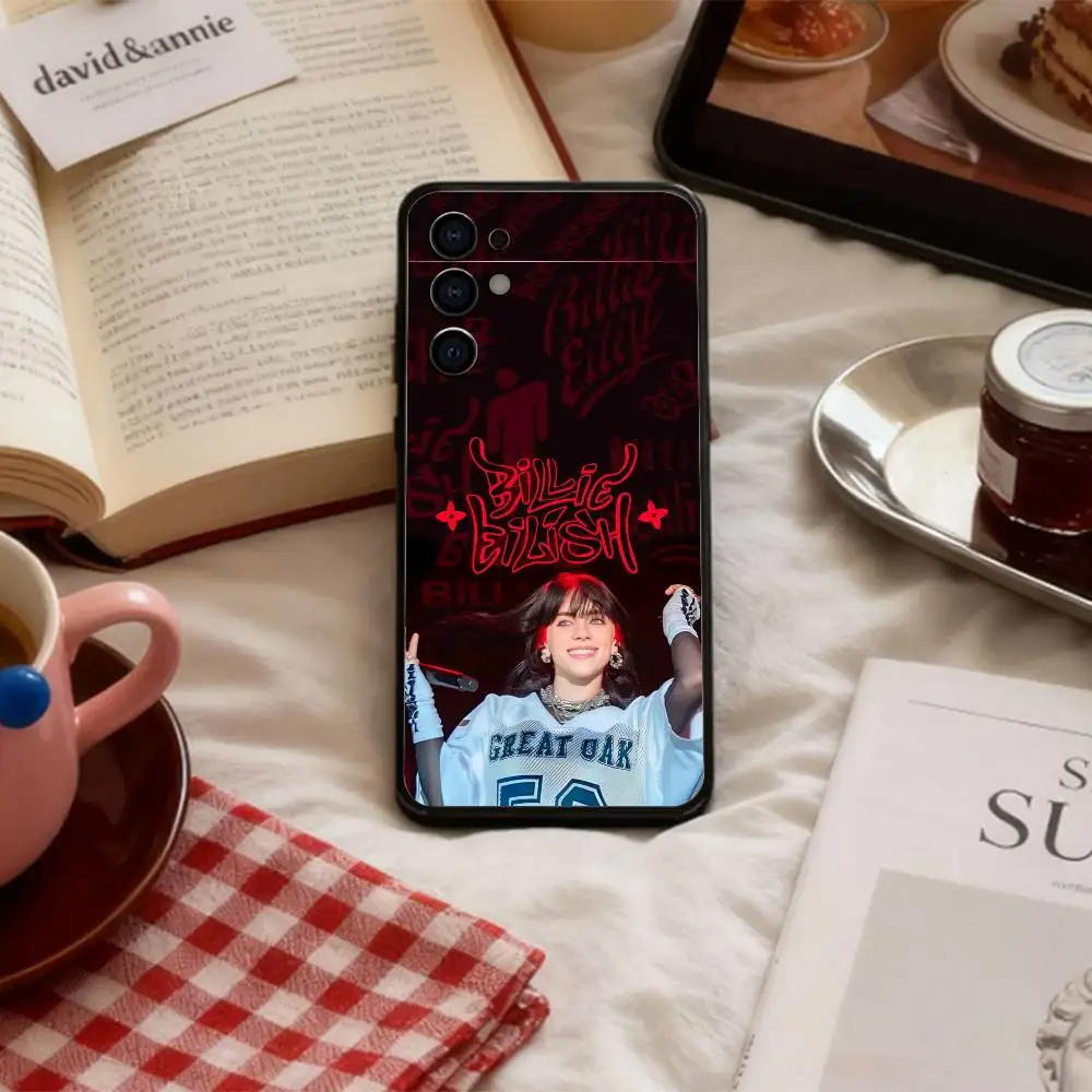 B-Billie B-BLUE E-Eilish singer  Phone Case For Samsung S 25,24,23,22,30,21,10,9,Ultra,Plus,Lite,FE,4,5 G Soft Black Case view 5