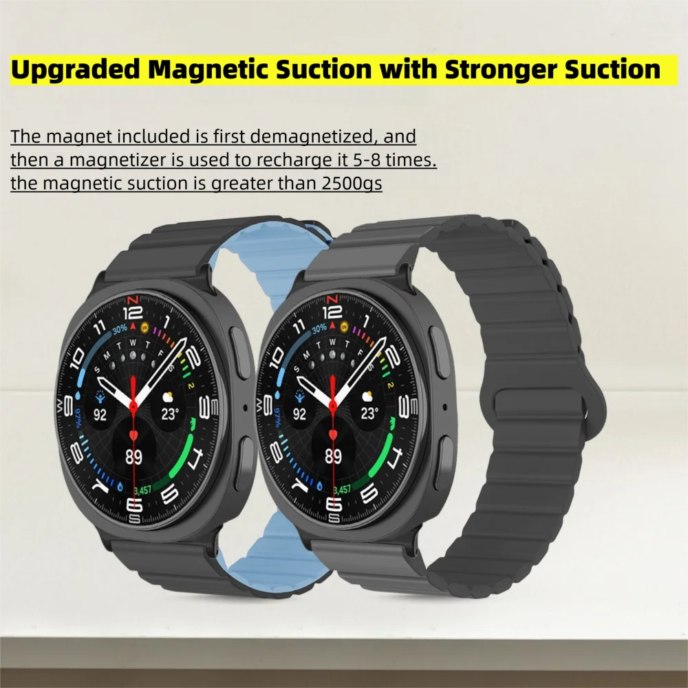Magnetic Silicone Strap For Samsung Galaxy Watch 8 44mm/40mm Bracelet Strap Quick Release Washable Sport Loop Smart Watch Band