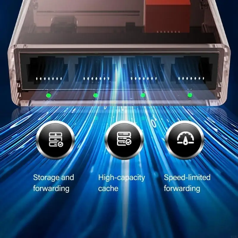 Transferência rápida 5 Porta Gigabit Networking Switcher 10/10/1000Mbps para jogos e transmissão claramente