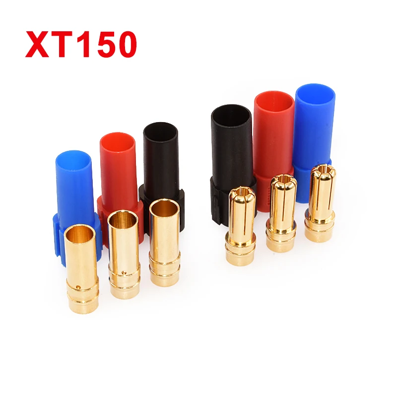XT150 Connector Adapter 6mm Male/Female Plug High Rated Amps For RC LiPo Battery