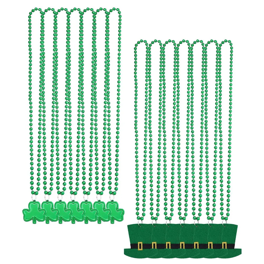 14 Uds. Collar de trébol colgantes del Día de San Patricio joyería creativa para Festival decoración elegante para el cuello