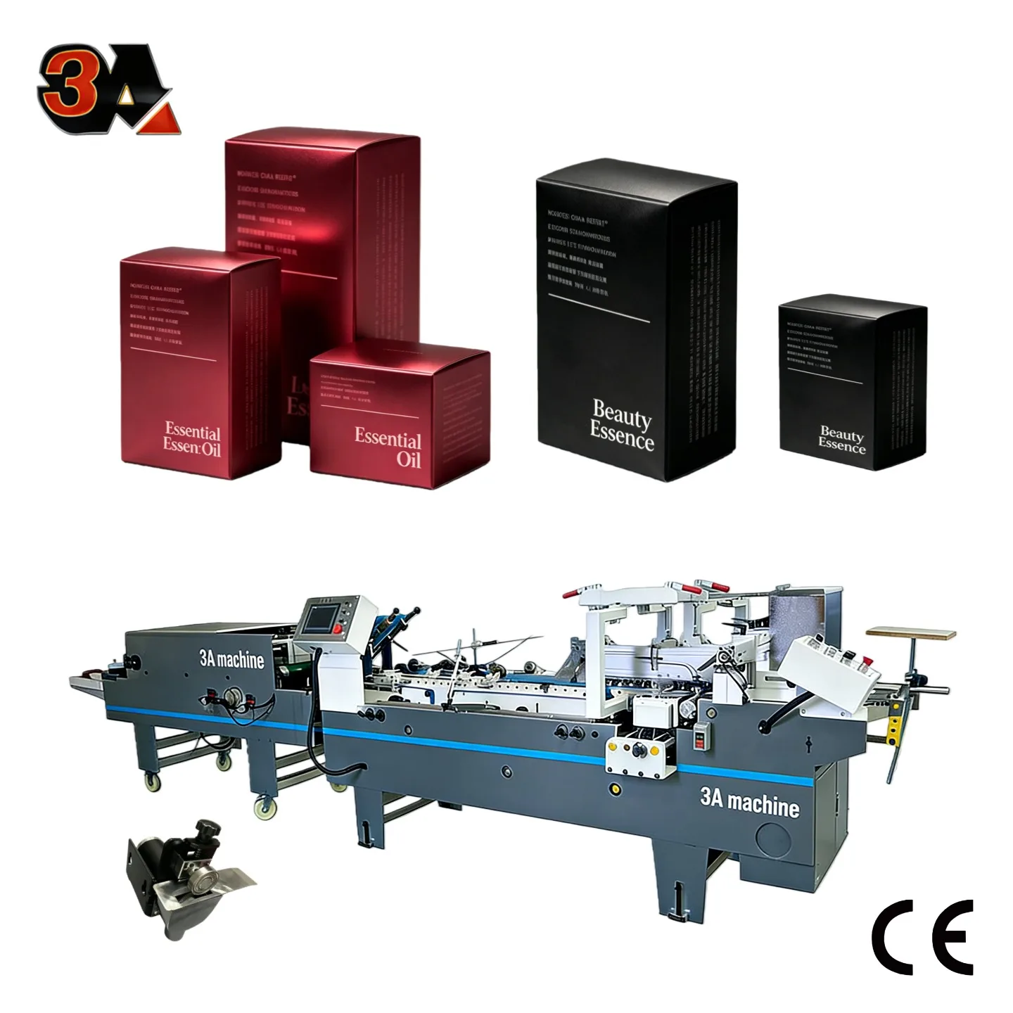 Compact Electric Automatic 3A-500 Folder Gluer with PLC Control for Small Box Gluing Machine (Cold Glue Wooden Packaging)