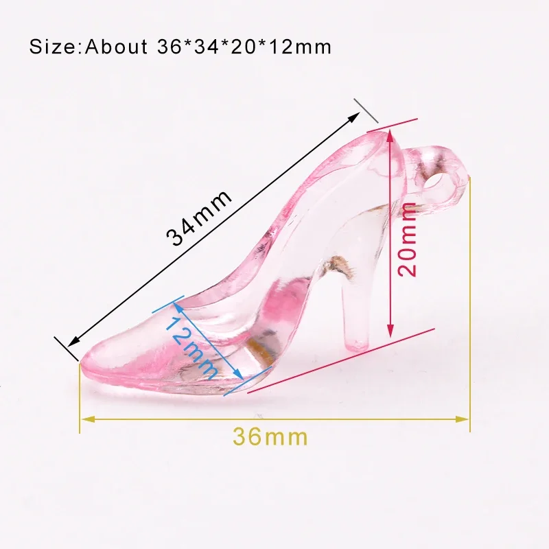 24pcs/set Cinderella Crystal Shoes Decor 3d High Heel Shape Party Diy Decorations Cake Decoratiing Tools Birthday Decoration