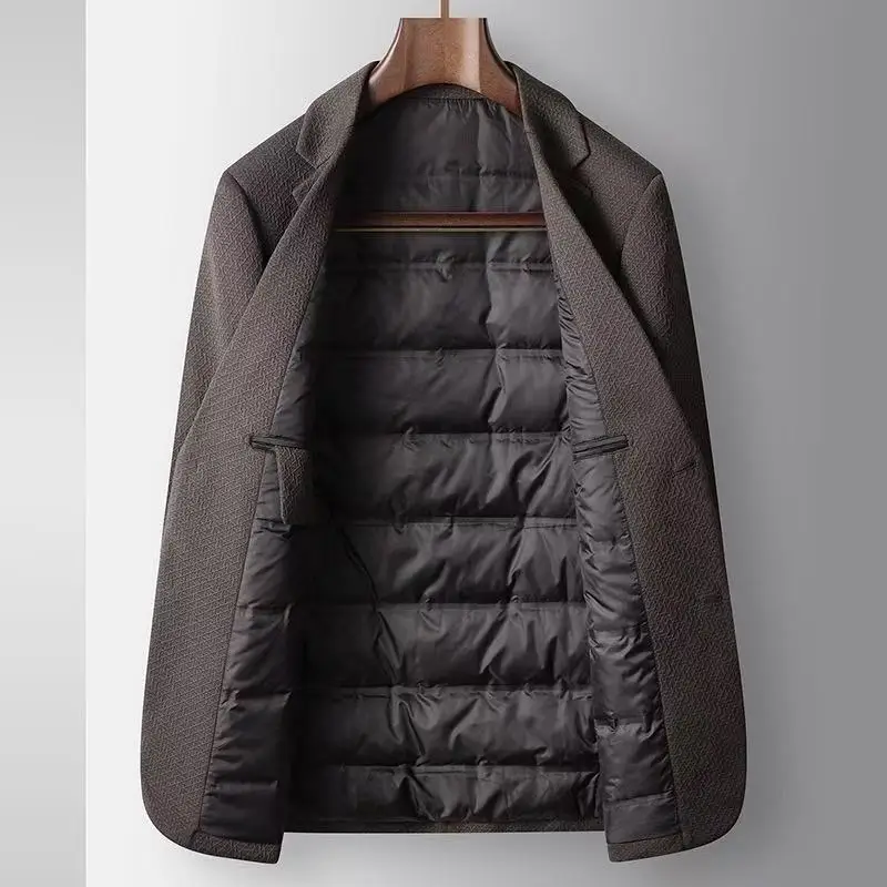 2025 Autumn/Winter New Men's Casual Down Jacket Warm Fashion Trend for Middle aged and Young People Light Luxury Top