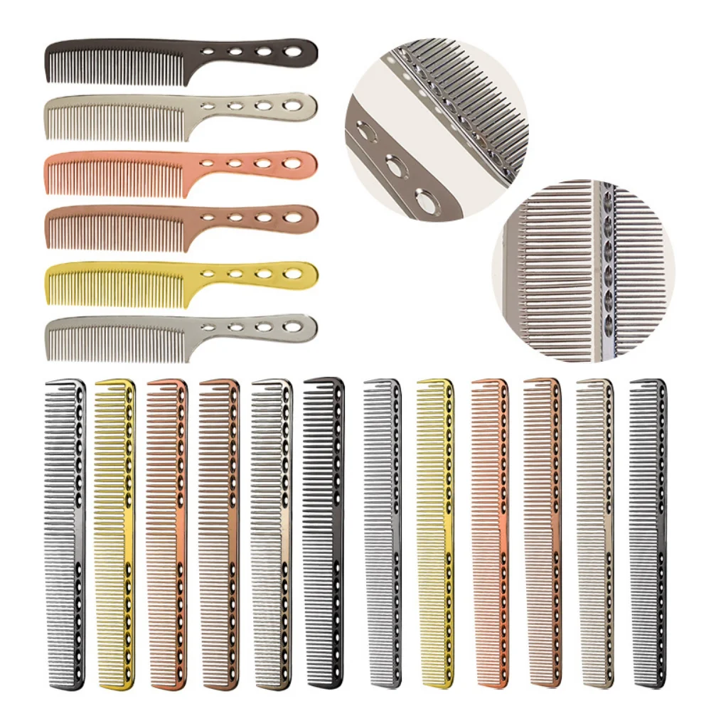 1 Pc 6 Colors Small Size Stainless Steel Gold Hair Comb Professional Hair Salon Hairdressing Combs Hair Cutting Dying Tools