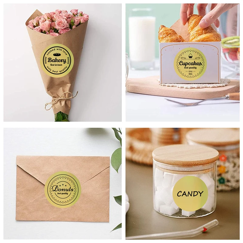 500 ชิ้นทองสติกเกอร์เลเซอร์ฉลากสติกเกอร์เครื่องพิมพ์แบบพกพาเครื่องพิมพ์ฉลากความร้อนสติกเกอร์กันน้ํา