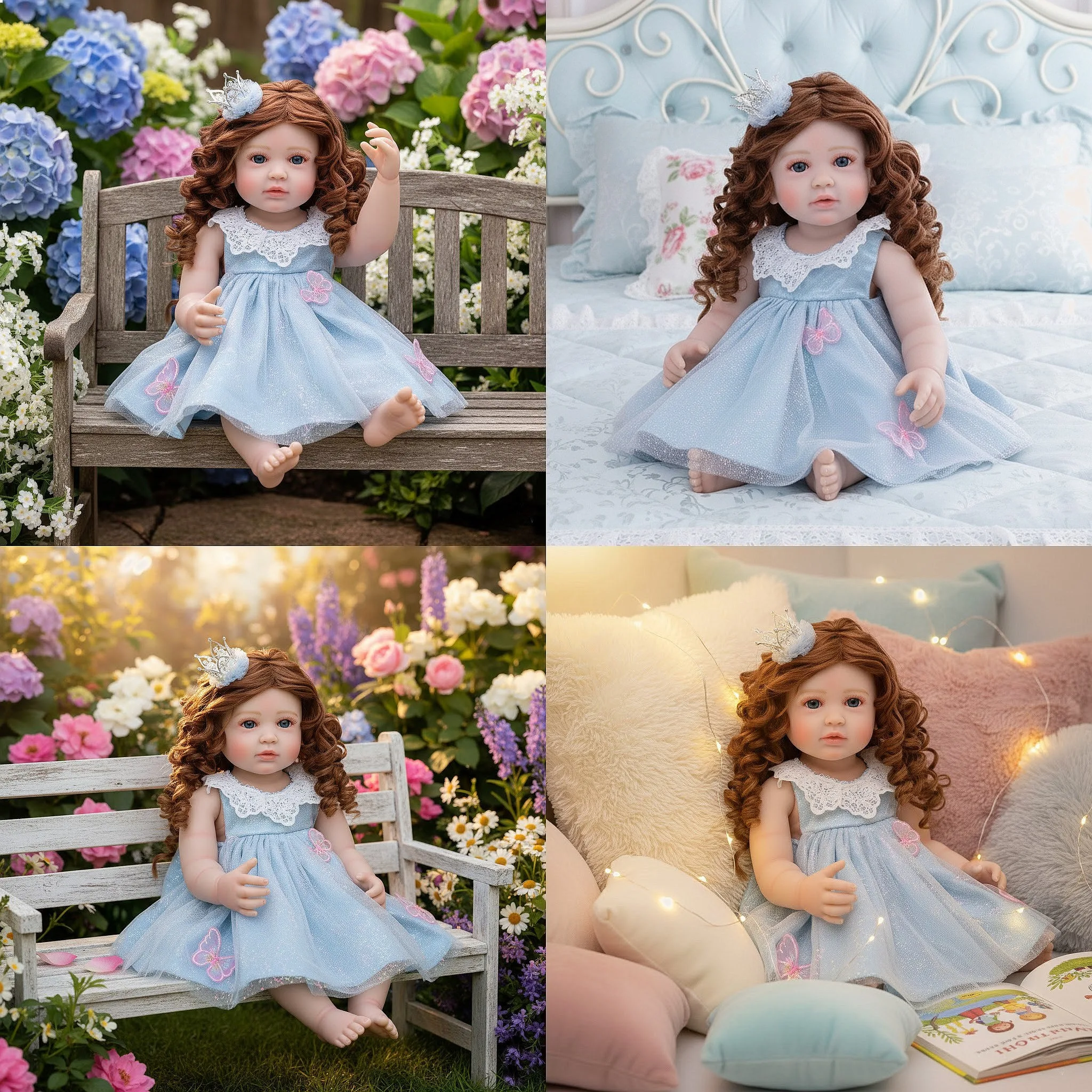 55CM Reborn Baby Doll Realistic Silicone Soft Body Bath Toy Gift for Girls