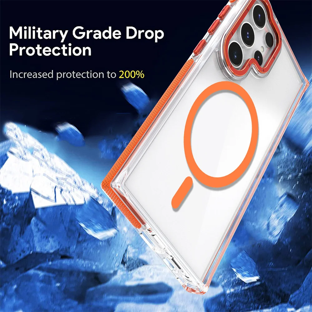 Прозрачный защитный чехол для телефона Magsafe S23 S23 Plus S23 Uitra S24 S24 Plus S24 Uitra