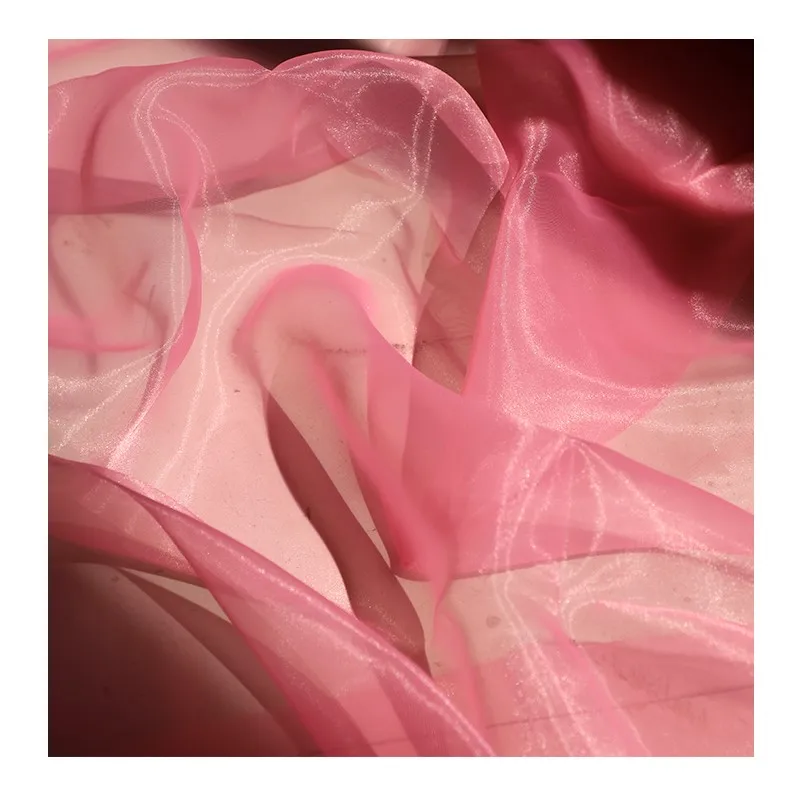 Organza decorada a mano para gasa bordada transparente suave, ropa de moda, vestidos de novia y vestidos de noche