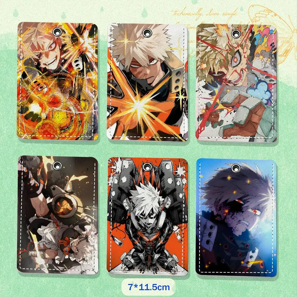 Immagine 5: MHA My H-Hero K-Katsuki Bakugo Portachiavi Porta Tessere per Carte di Credito, Carte Bancarie, Carte Autobus, Porta Badge, Portafoglio con Motivo Testurizzato