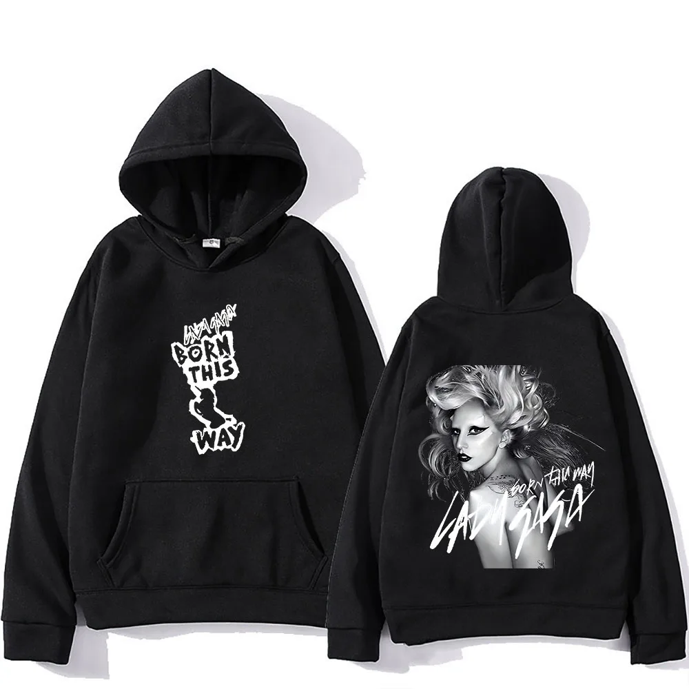 

Die with A Smile Hoodie Lady Gaga Graphic Printing Gothic Comfortable Sweatshirt Long-sleeved Aesthetic Clothes Women Punk Hoody