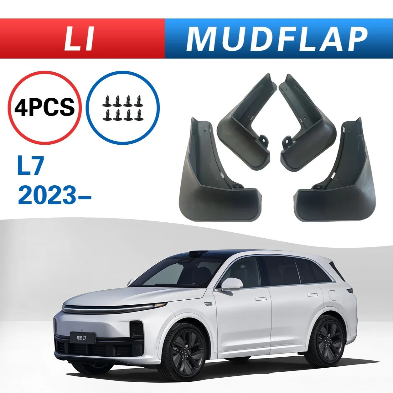 

Easy Installation Front & Rear Mudguards for Li Auto L7 2023-2024 Car Tires PP Soft with Screw Rubber Fender Protection
