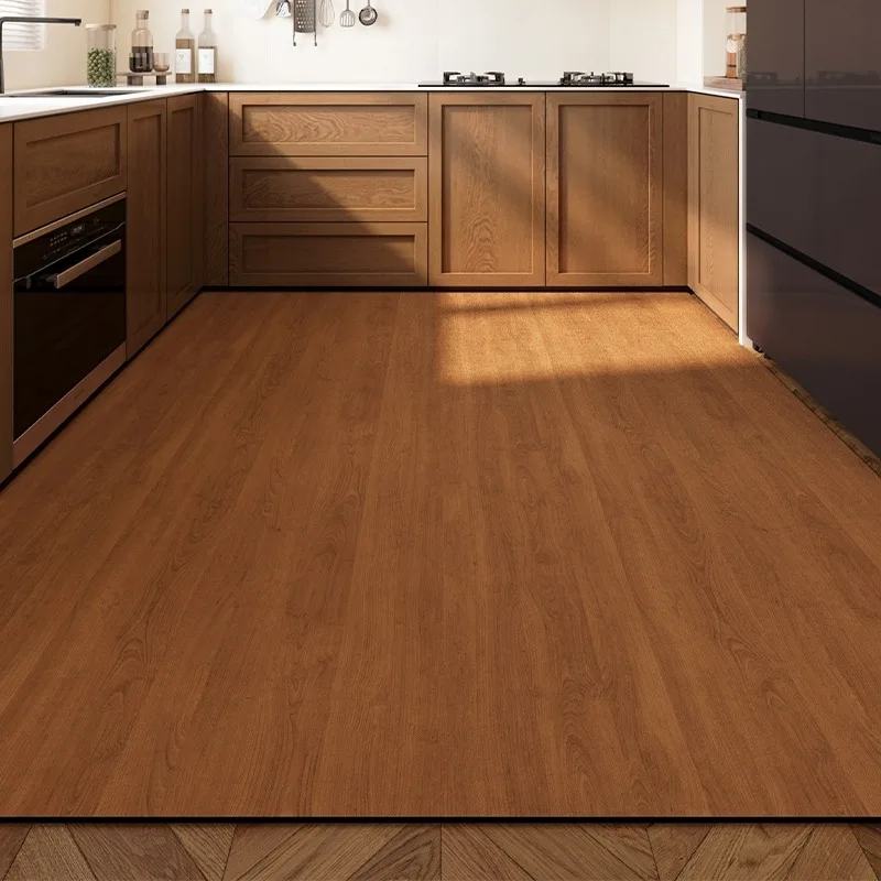 Kitchen Carpets Waterproof Oil-proof Dirt-resistant Floor Mat Pvc Leather Wash-free Rug Imitation Wood Grain Household Foot Mats