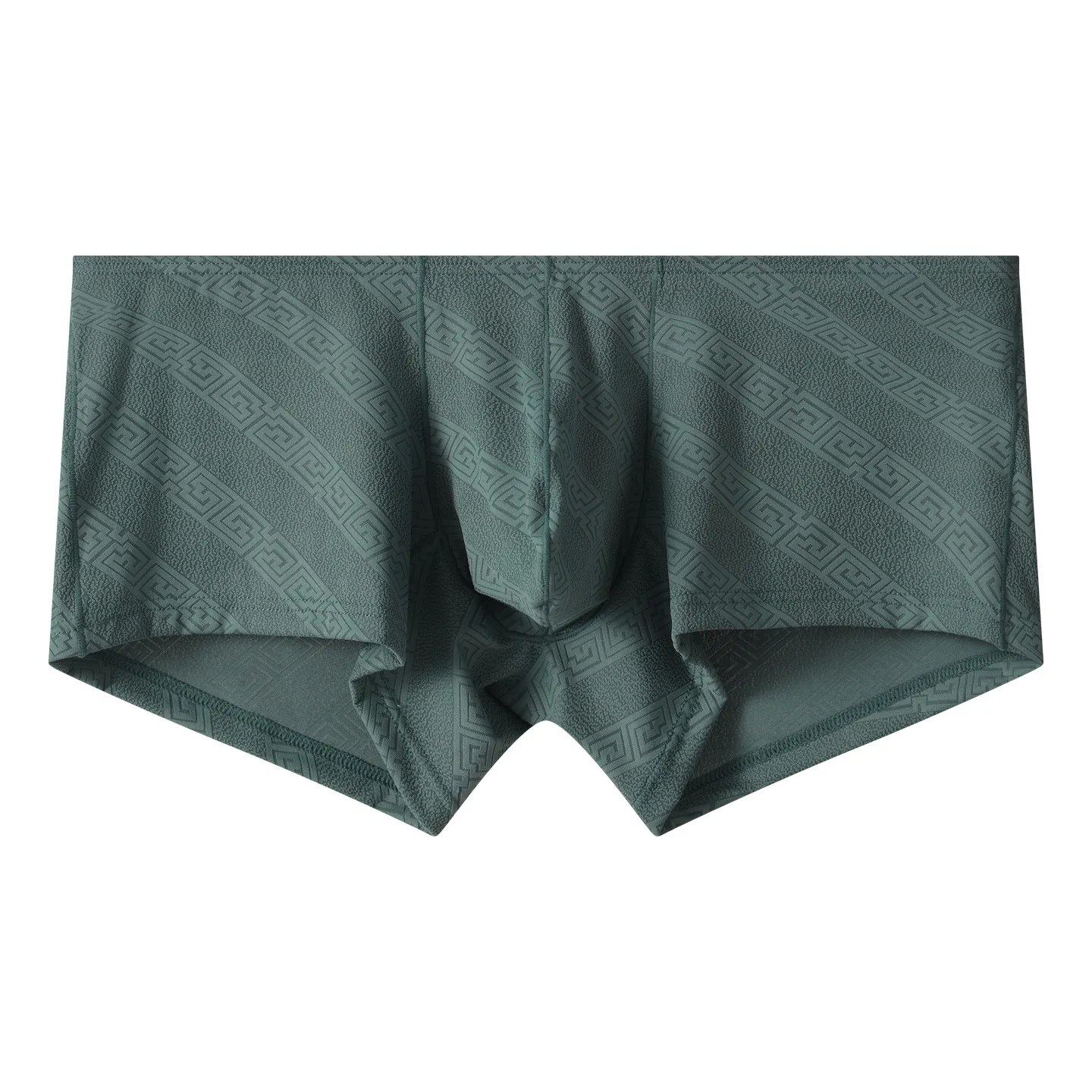 Men Low Rise Ice Silk Texture Boxer Briefs, Breathable Comfort Solid Pattern Underwear, Fashion Youth Male Daily Boxer Panties