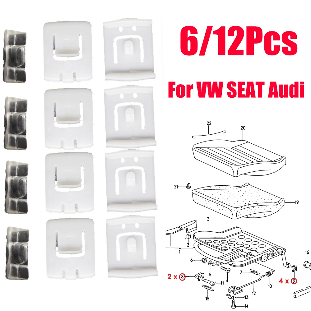

Car Seat Fastener Rail Runner Clip Slider Guide Piece For SEAT Arosa 6H Ibiza MK2 6K Cordoba Audi 80 VW Golf Rabbit Accessories