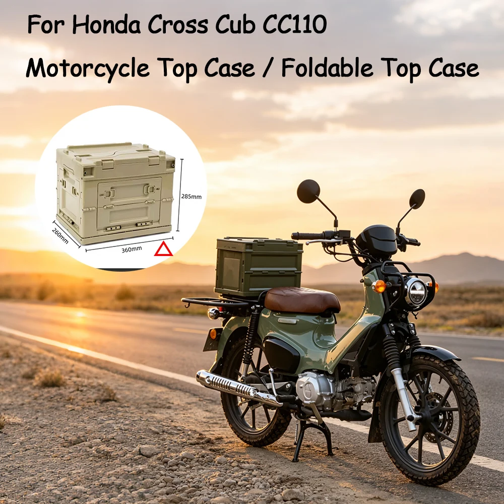 For Honda Cross Cub CC110 Modified Foldable Top Case, Portable Storage Box Motorcycle Accessories