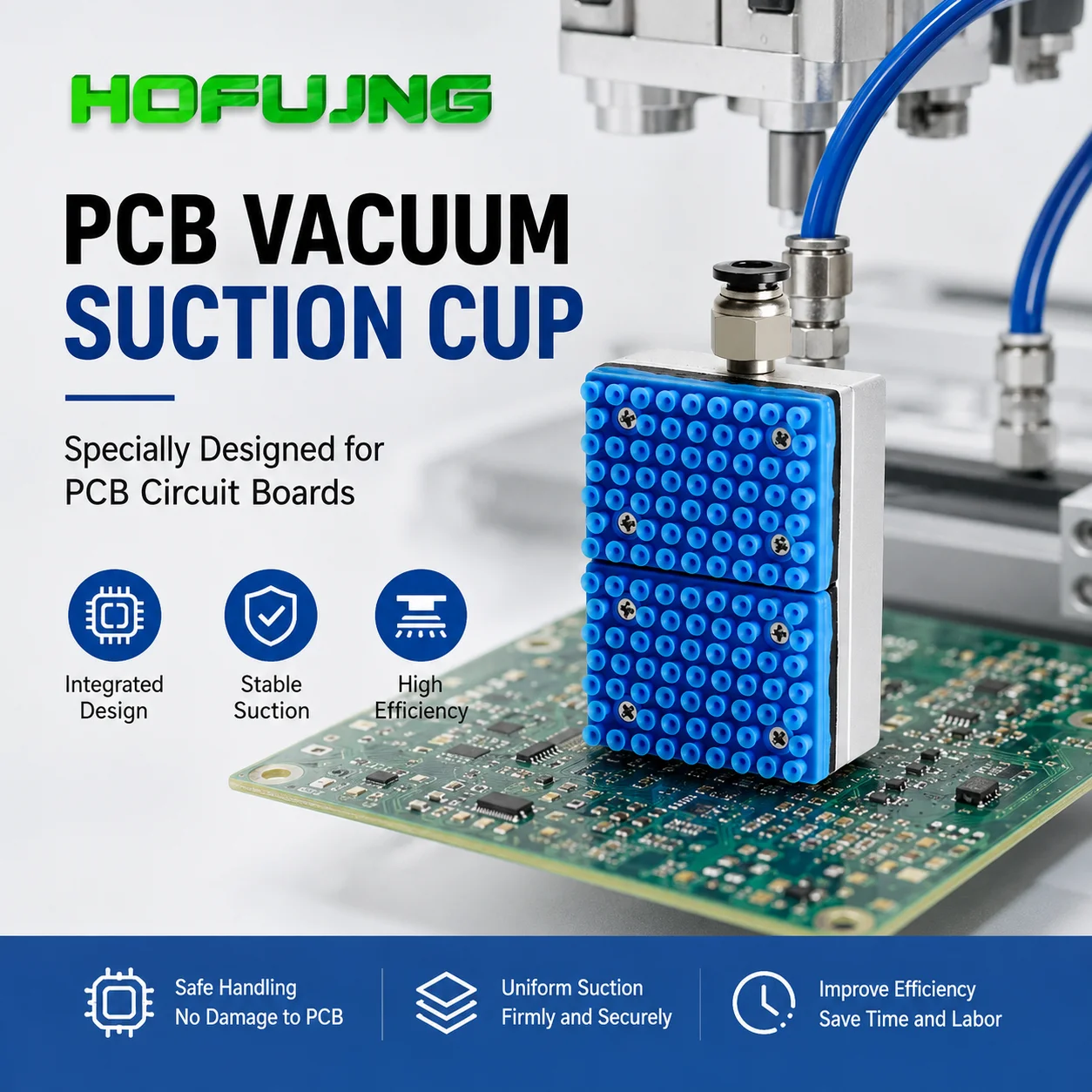 Integrated pneumatic industrial vacuum suction cups, PCB circuit boards, special suction special-shaped hollow parts, small mini