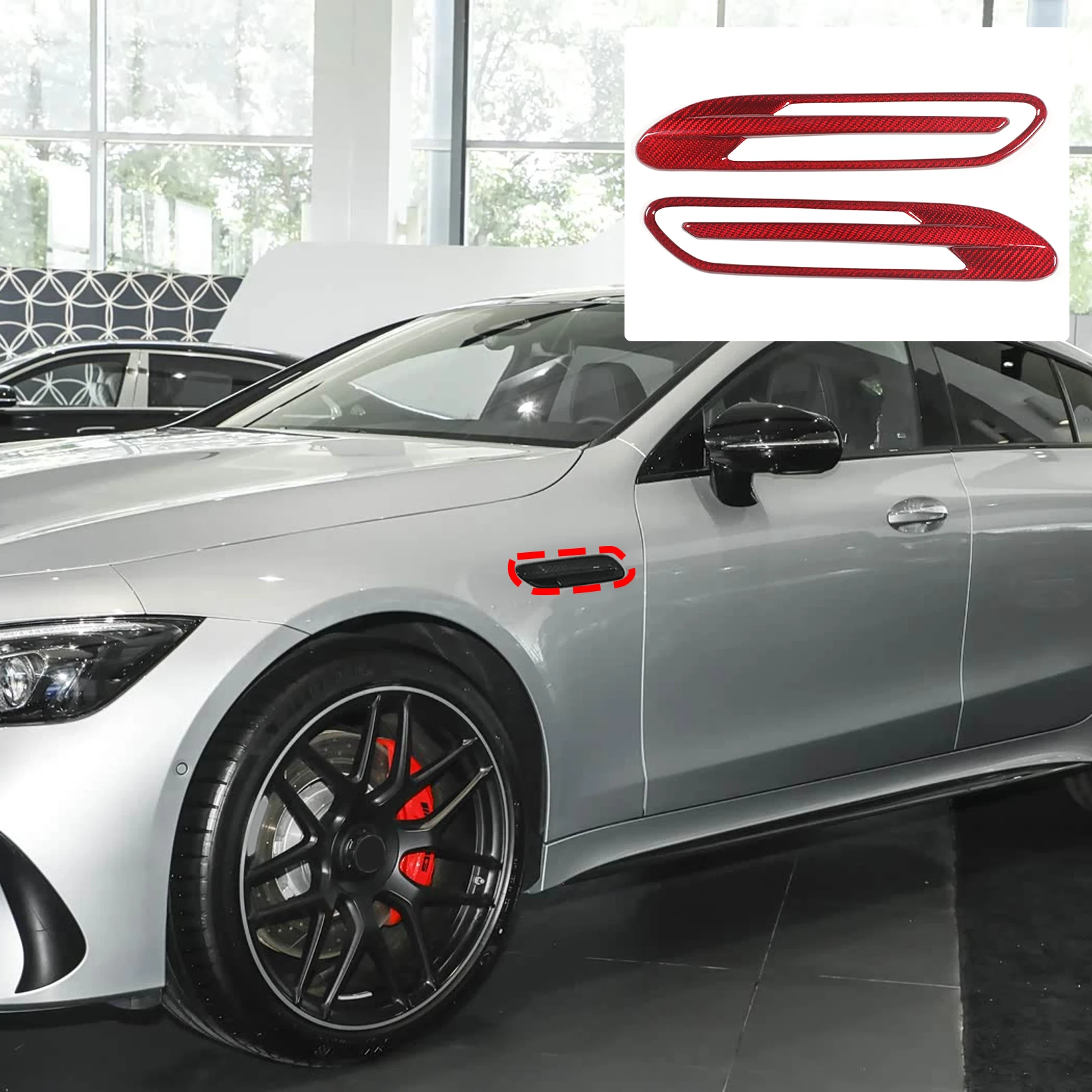 

Real carbon fiber for Mercedes-Benz AMG GT50/GT63 Auto Front Wing side fence air vent decorative frame Auto accessories