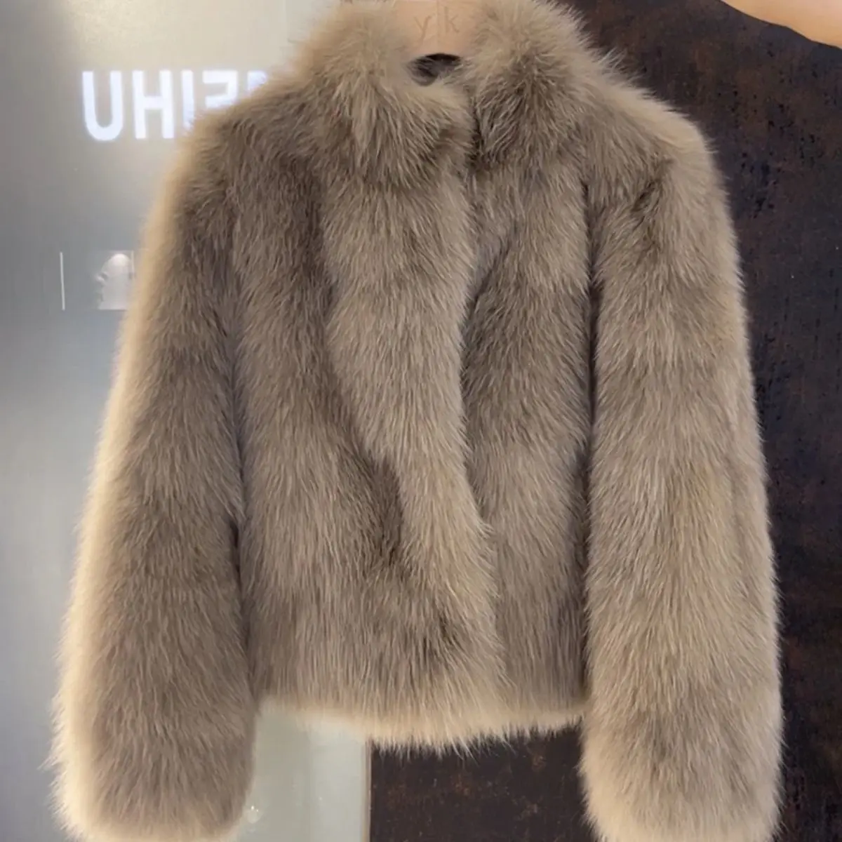 

Fur Jacket Women's Short Coat 2024 Autumn and Winter New Item Lace Up Thick Top