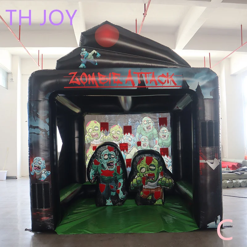 2025 لعبة رمي الفأس التفاعلية الجديدة للهالوين القابلة للنفخ، شحن جوي سريع إلى الباب، لعبة هجوم زومبي #6