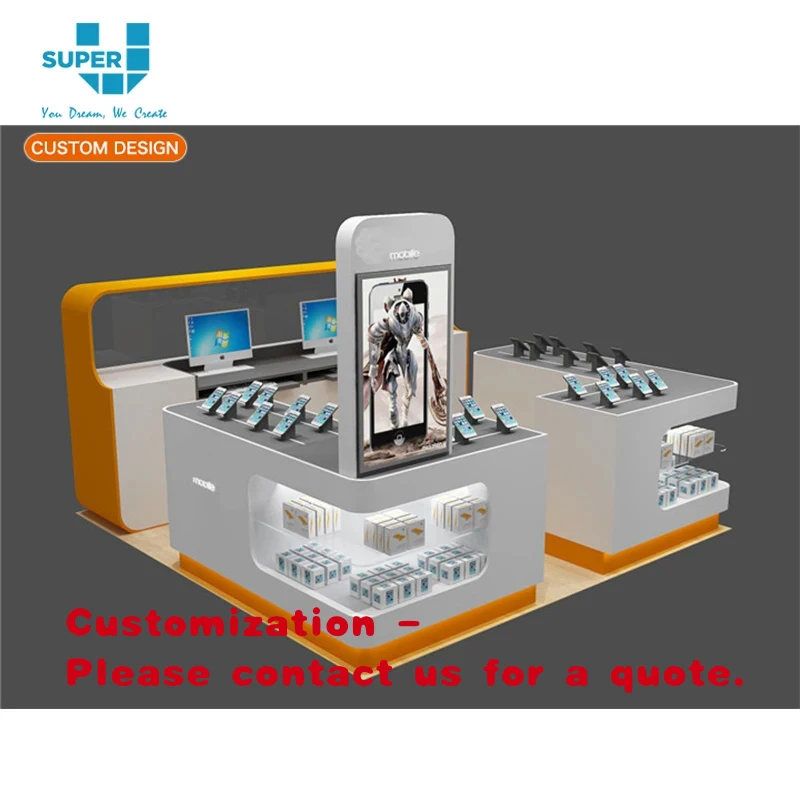 

custom.Bespoke Retail Mobile Display Showcase Cell Phone Kiosk Sale on Supermarket Mall