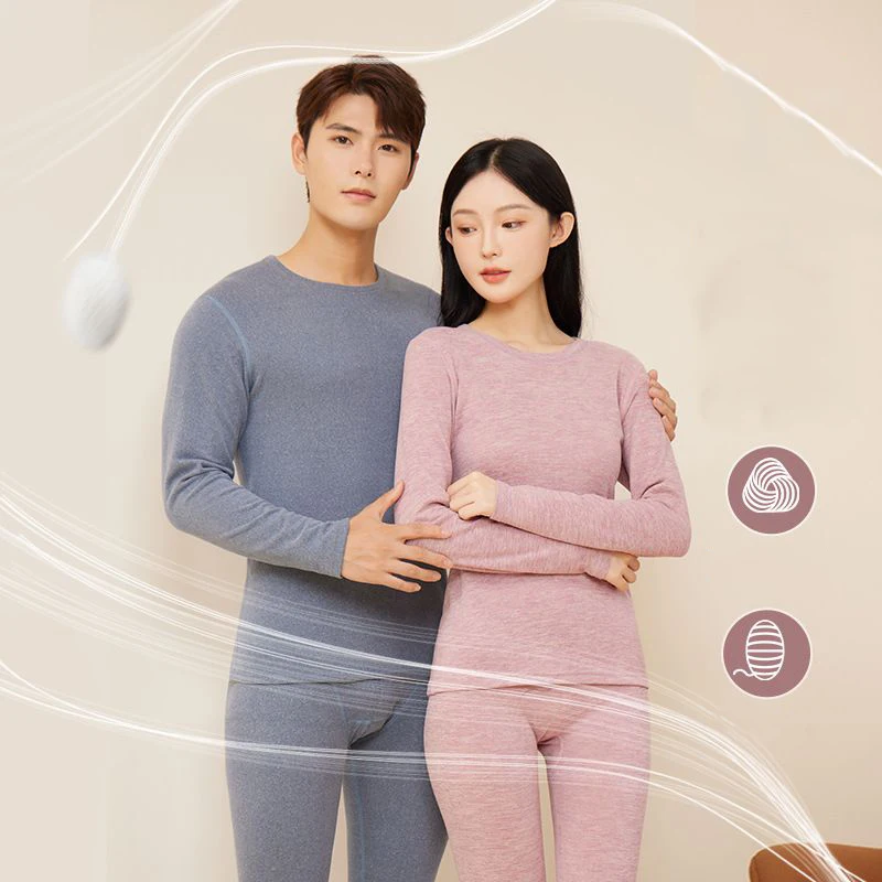 Thermal Underwear Winter Clothes For Women Men Thermal Clothing Cashmere Silk double-sided brushed Velvet thickened Lingerie Set