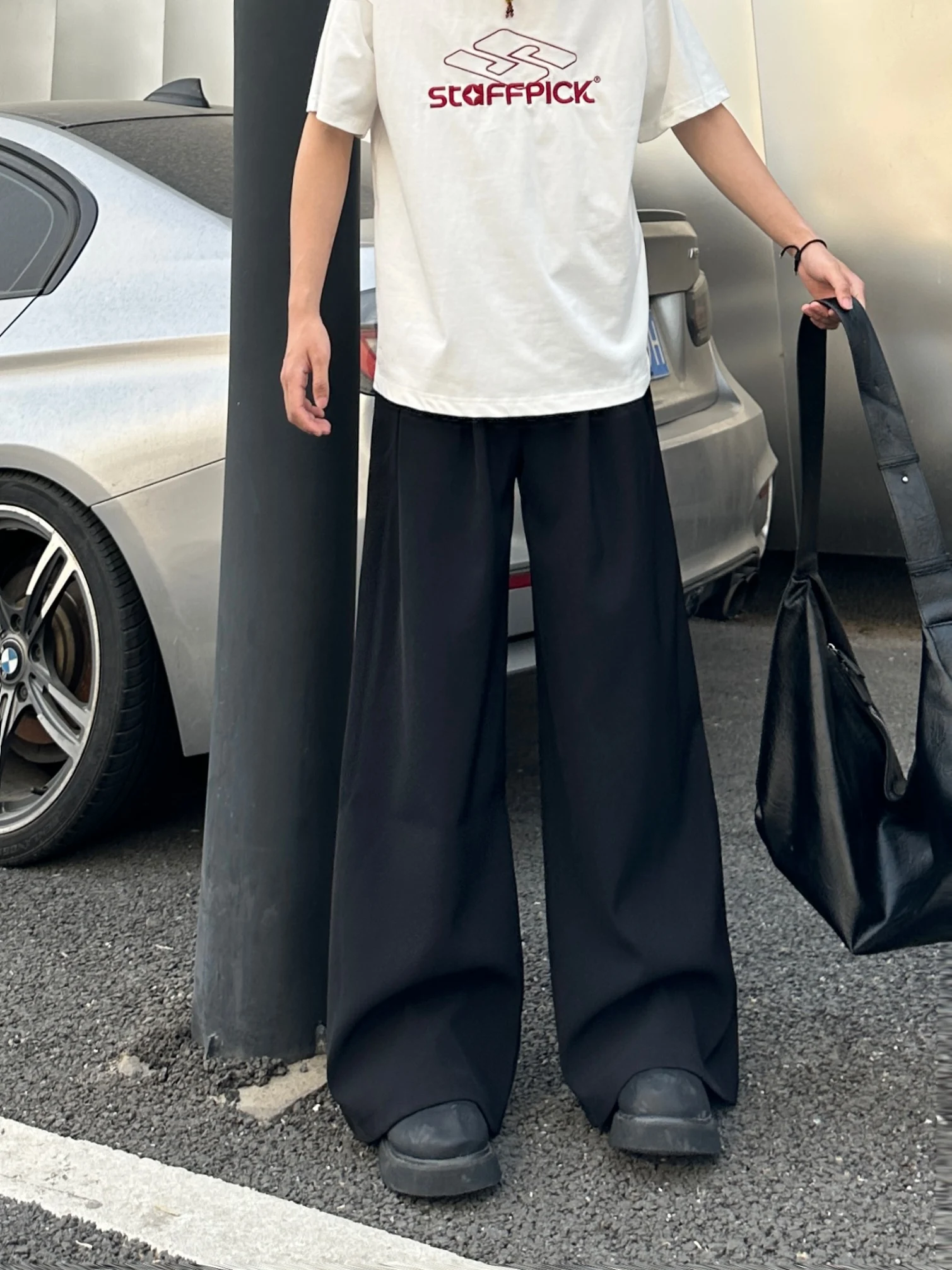 

Fikzz American Retro Color Simple Casual Pants Men Summer Trendy Loose Straight Leg Wide Leg Floor Length Pants