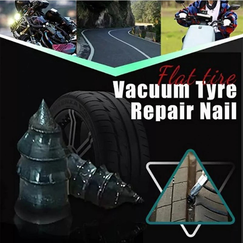 Tire Patch Spike Car Electric Vehicle Vacuum Tire Patching Spike Auto Motorcycle Tire Patch Rubber Studs Repair Tool Metal Nails