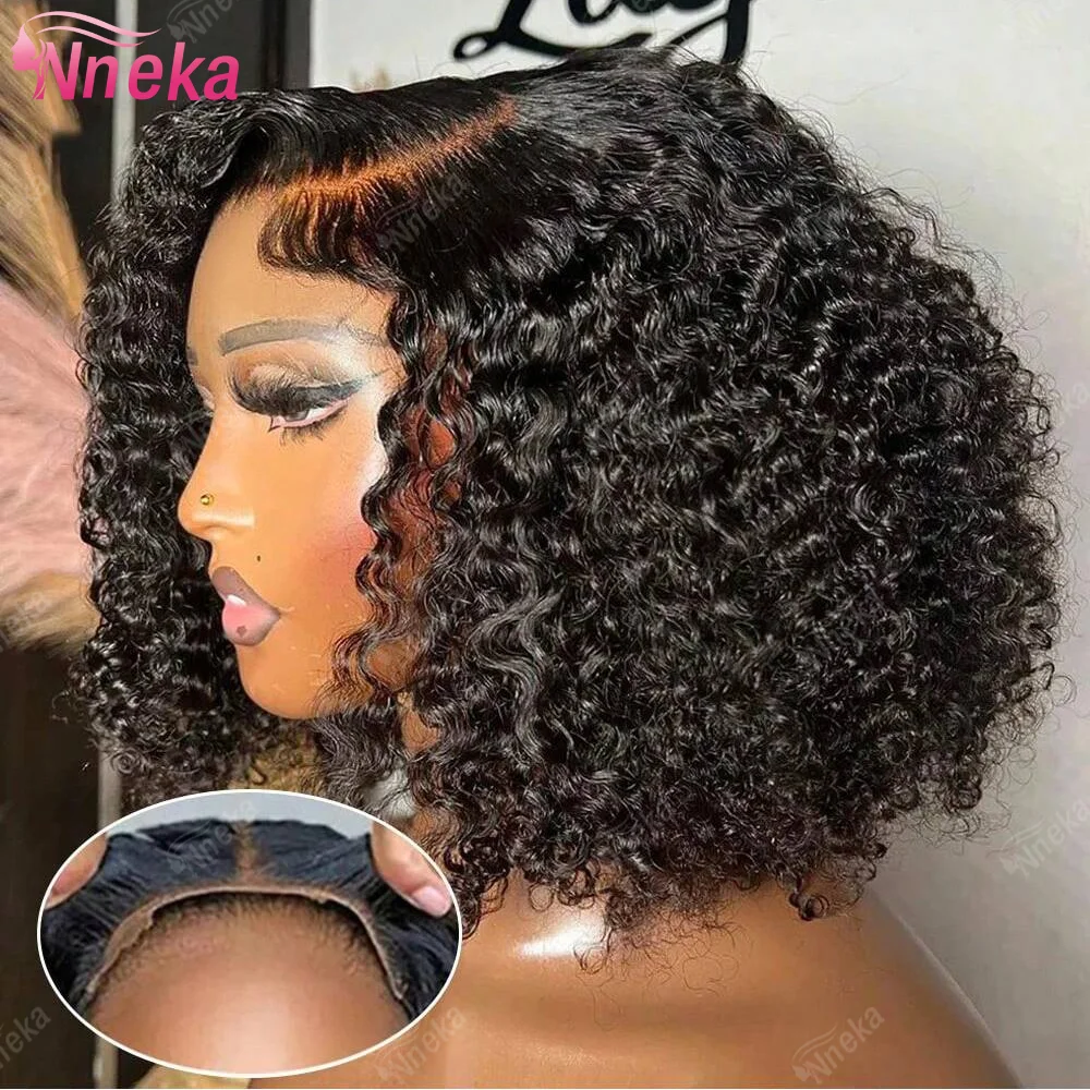 

Kinky Curly Bob HD 13X6 Lace Frontal 230 High Density Full Virgin Human Raw Hair Wig Glueless Water Curly For Women Wet And Wavy
