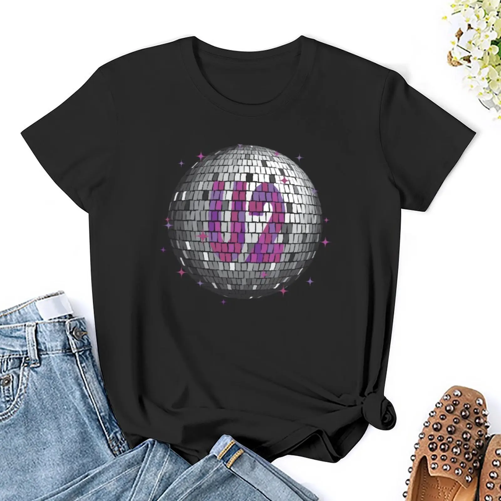 U2 camiseta de bola de discoteca ultravioleta para mujer, gráficos de aduanas, vestido de camiseta occidental para mujer