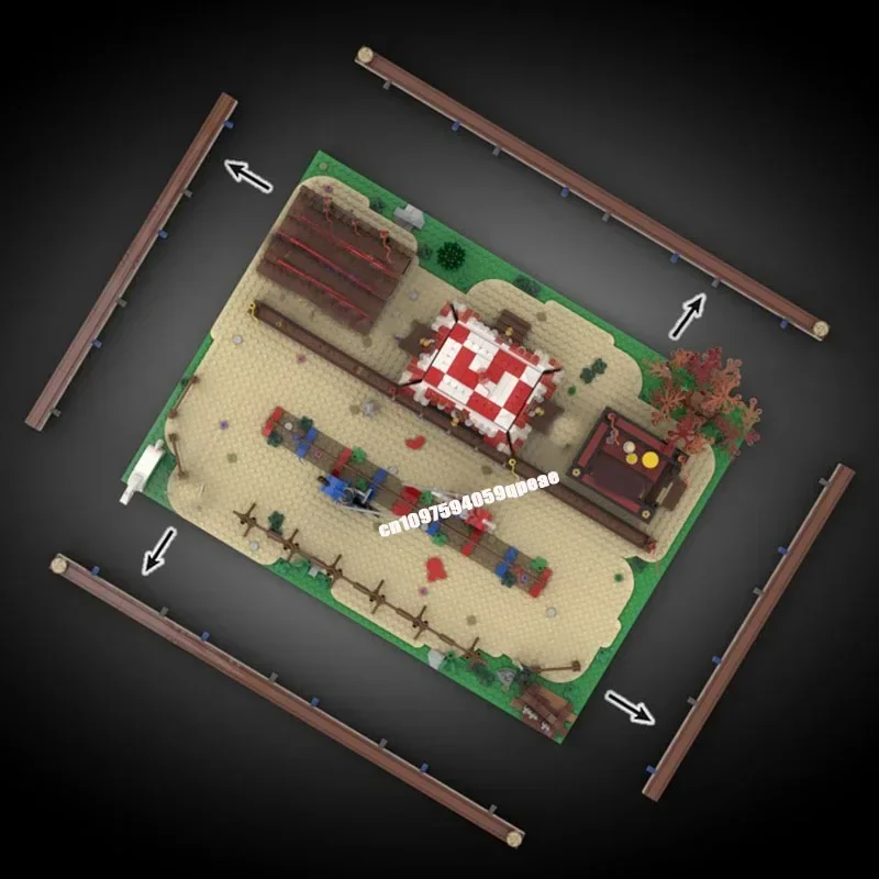 Nieuwe 1347 stks Moc Europese Middeleeuwse Street View Steekende Toernooi Model Aangepaste Puzzel Diy Creatieve Ideeën Kind Speelgoed Verjaardagscadeau