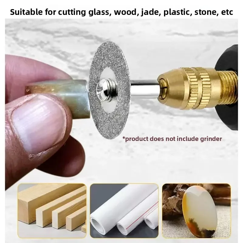 12pcs 22mm Diamond Cutting Disc 3mm Grinding Wheel Mandrel for Metal Cutting Rotary Tool Electric Grinder Parts  for Dremel