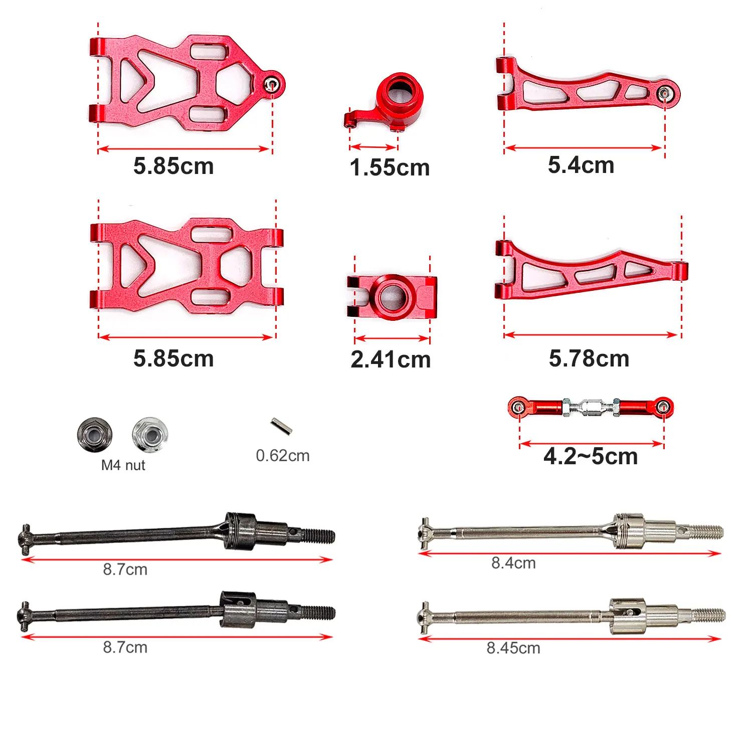 Upgrade Metal Front & Rear Suspension,Wheel Hubs,Bearing,Steering Rob,Aluminum Parts For SCY16101,16102Pro,16104,SG116,Q130 ect