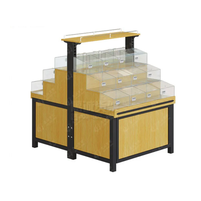 Supermarket shelf bulk biscuit bulk food candy island snack display case