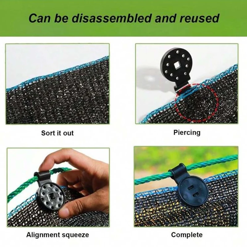A19F-Tarp Clips Lock Grip, Shade Cloth Plastic Clips For Sun Shade Net,No Need To Worry About Falling Off Due To Strong Wind