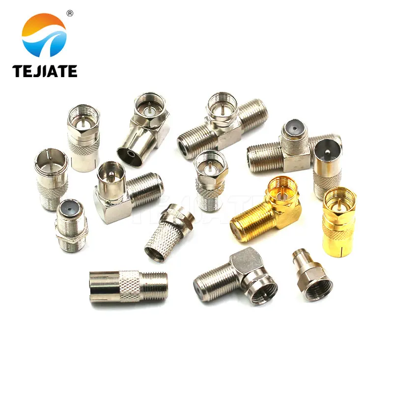 1PCS F to TV F to F male female adapter L-type double reverse all copper RF coaxial adapter gold plated connector