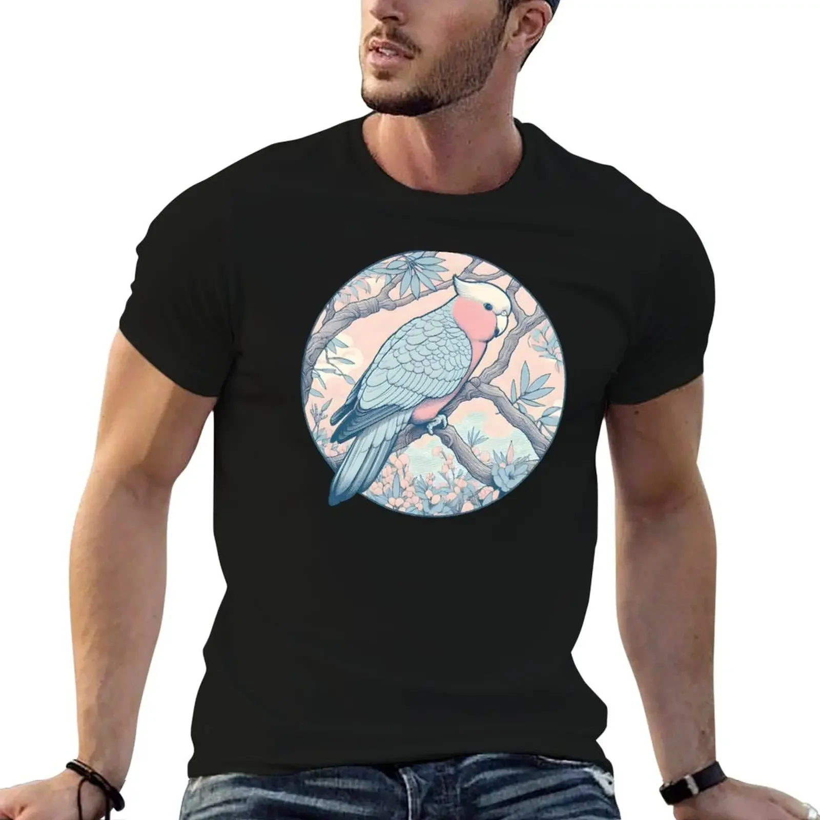 

Galah australian bird retro art T-Shirt hippie clothes customs design your own vintage anime shirt Men's t shirts