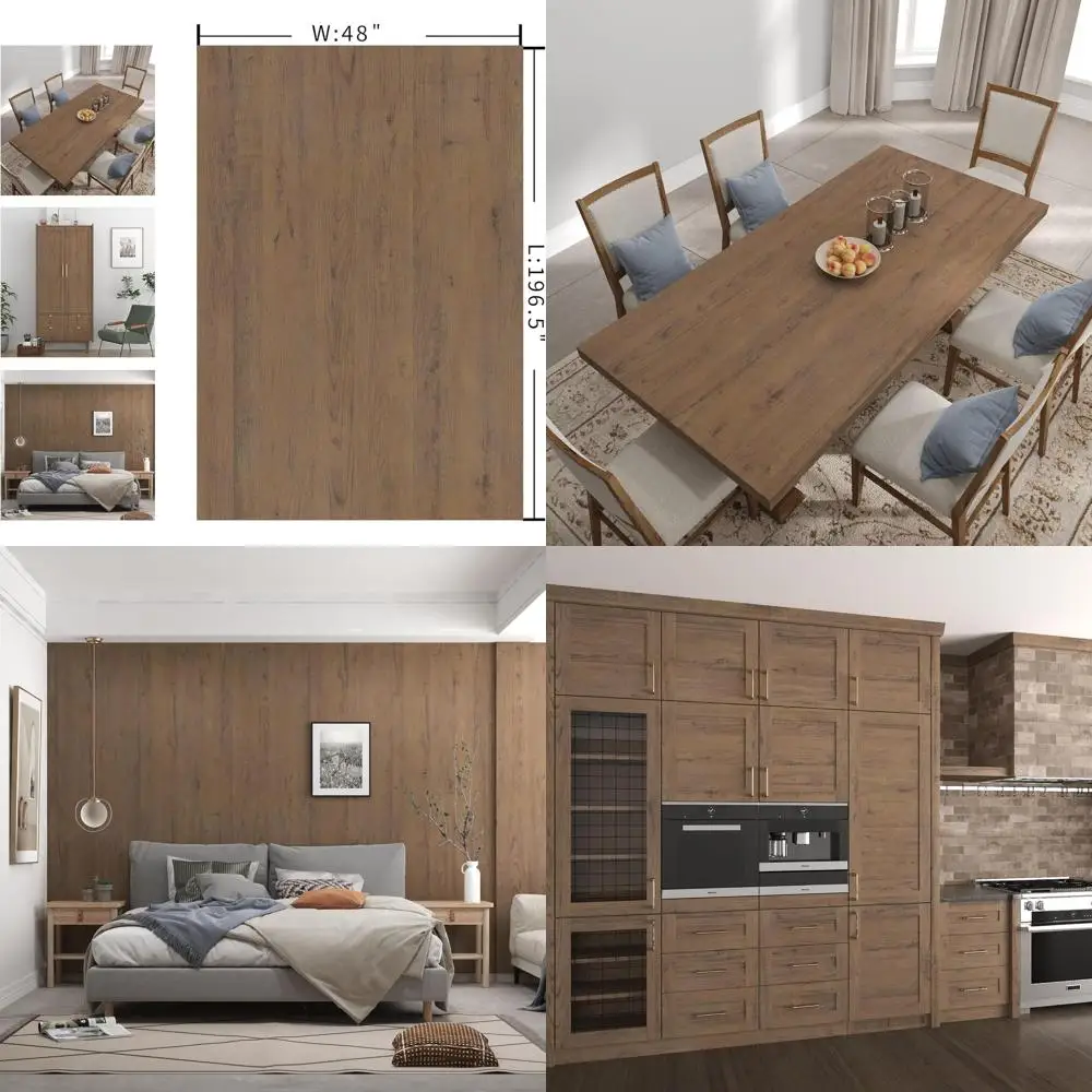 

Коричневые обои с кожурой и наклейкой под дерево, 48x196, водонепроницаемые, съемные, идеально подходят для помещений