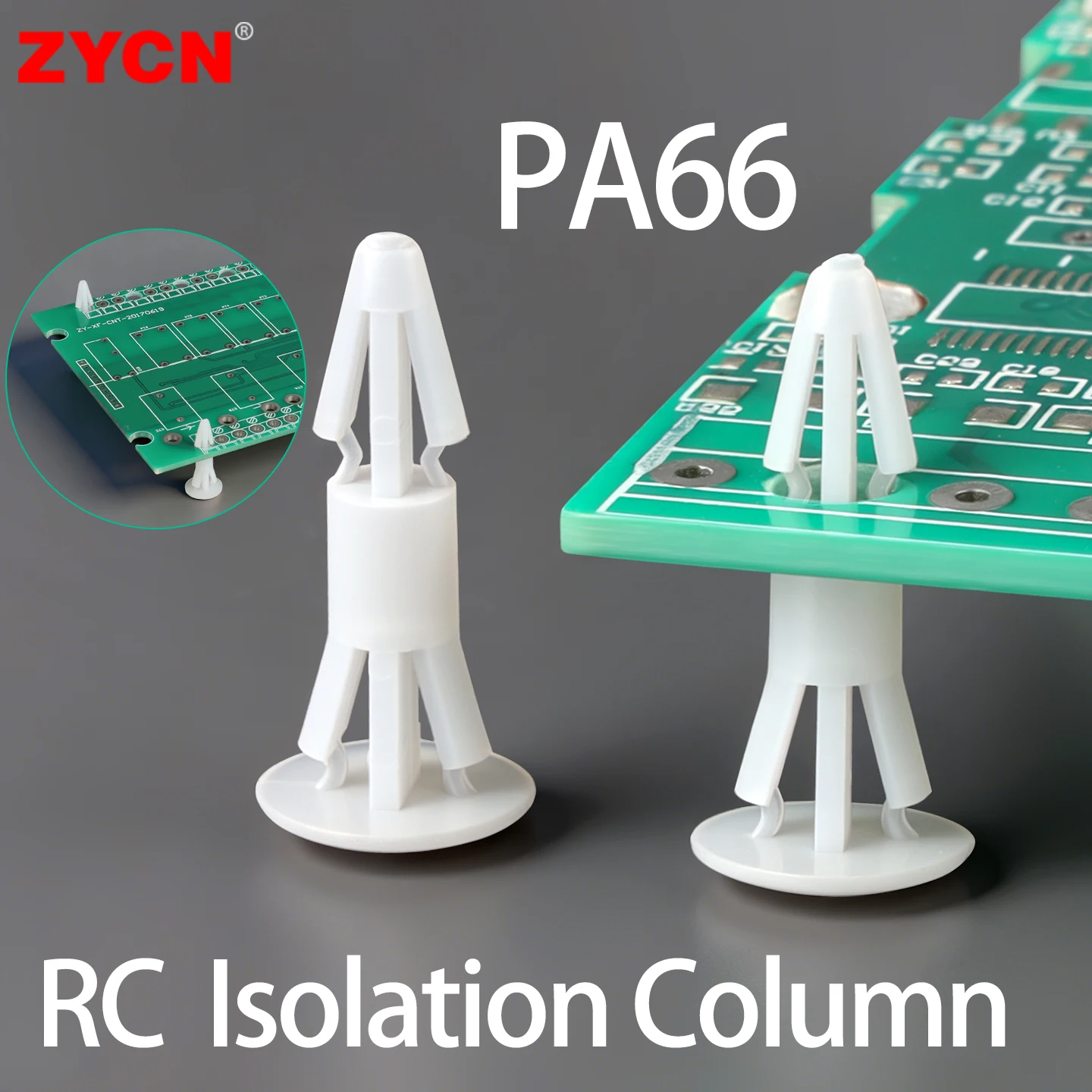 100 unidades de Columna de Aislamiento de Plástico RC-5, con Base Redonda de Nylon, para Soporte y Aislamiento de Placas de Circuito y Placas Base
